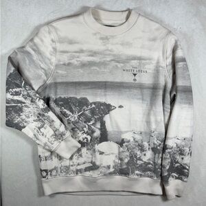 RARE Abercrombie & Fitch Large HBO The White Lotus Cream Gray Crewneck Sweater